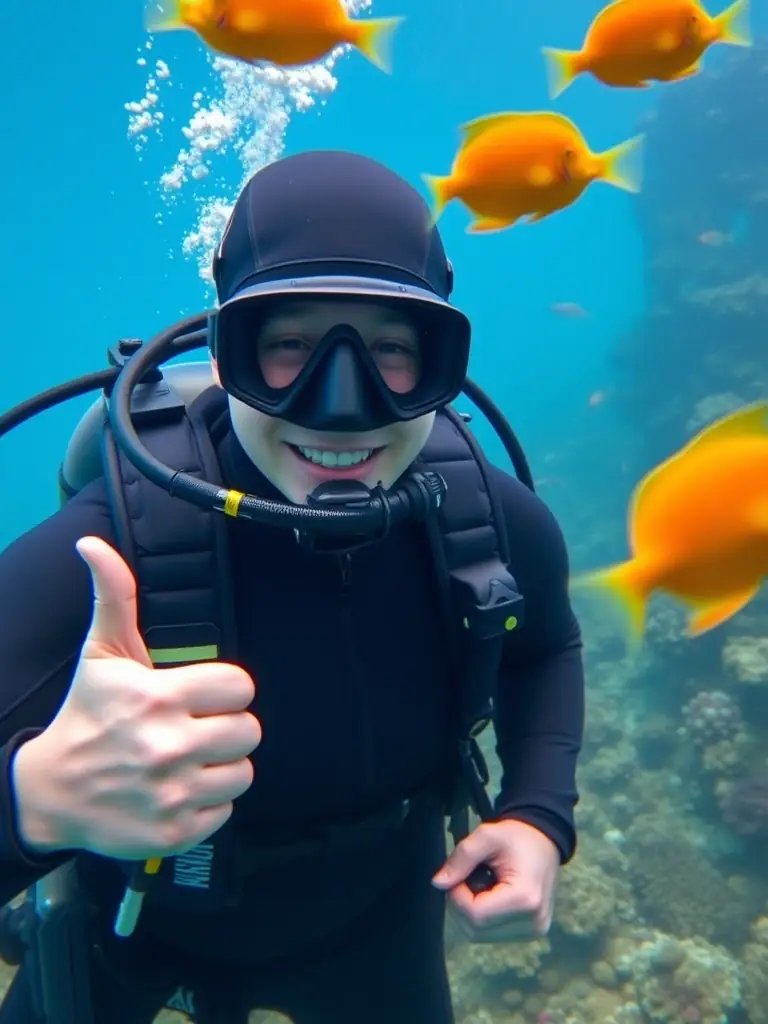 A diver participating in an underwater cleanup activity, demonstrating the club's commitment to environmental conservation and responsible diving practices.